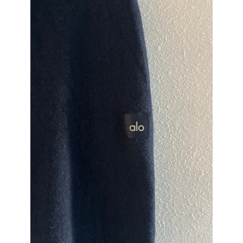 Alo Jet Set Cashmere Pants Womens Medium Blue High Waist Wide Leg Travel Comfort - Picture 3 of 4